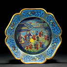 琺瑯折沿花口大洗